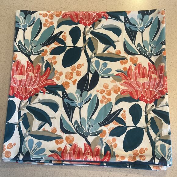 Floral And Teal Velvety Pillowcase For 19”x19” Throw Pillow Set Of 4 Grannycore - Picture 1 of 7